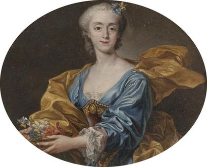 null École FRANÇAISE, entourage de Charles-Antoine Coypel (1694-1752).
Femme en Flore,...