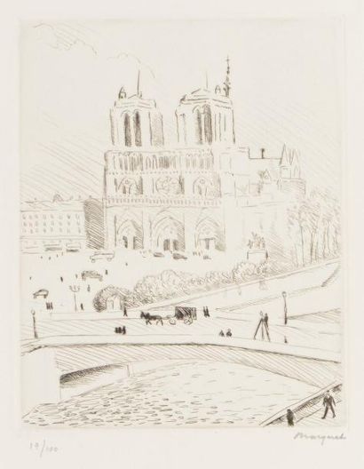 null Albert Marquet (1875-1947)
Notre-Dame de Paris. 1927. Pointe sèche. 160 x 200....