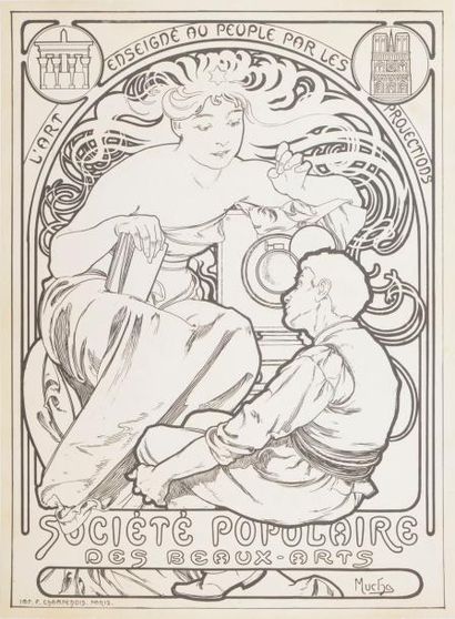 null Alphonse Mucha (1860-1939)
L’Art enseigné au peuple par les projections. Affiche...