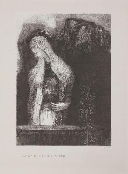 null Odilon Redon (1840-1916)
La Sainte et le Chardon. 1891. Lithographie. 206 x...