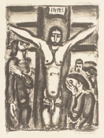 null Georges Rouault (1871-1958)
Christ en croix (de face). 1930-1932. Lithographie....