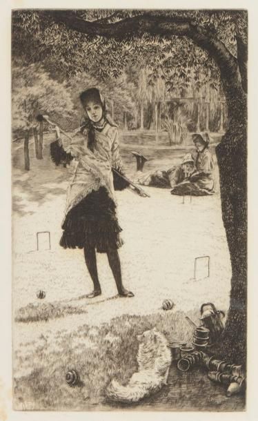 null James-J.-J. Tissot (1836-1902)
Croquet. 1878. Eau-forte et pointe sèche. 180...