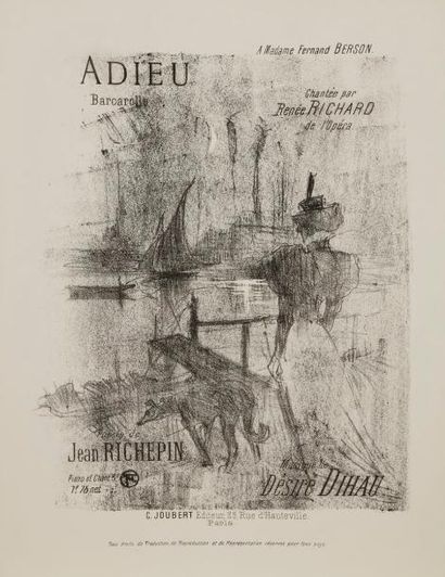 null Henri de Toulouse-Lautrec (1864-1901)
Mélodies de Désiré Dihau : Adieu (2 épr.)...