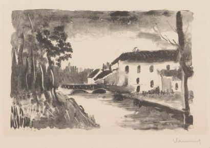 null Maurice de Vlaminck (1876-1958)
Le Moulin de la Naze. 1925. Lithographie. 265...