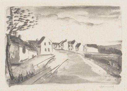 null Maurice de Vlaminck (1876-1958)
Nelle-la-Vallée, la route. 1925. Lithographie....
