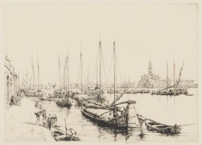 null Herman Armour Webster (1870-1978)
Canal della Giudecca, Venise. 1932. Eau-forte....