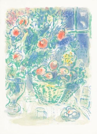 null Marc Chagall (1887-1985)
Corbeille de fruits et ananas. 1964. Lithographie....