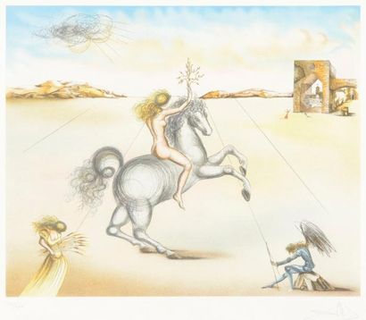 null Salvador Dalí (1904-1989) (d’après)
Cavalière nue au rameau. Héliogravure et...