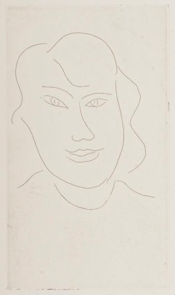 null Henri Matisse (1869-1954)
Visage souriant. 1946. Eau-forte. 140 x 237. Duthuit-Garnaud...