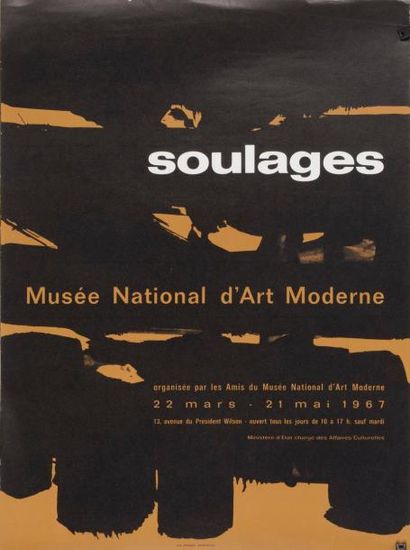 null Pierre Soulages (né en 1919) 
Affiche pour le Musée National d’Art Moderne....