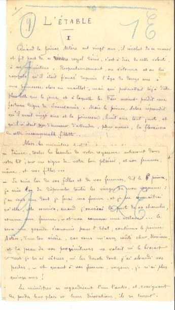 null Remy de GOURMONT (1858-1915). Trois manuscrits autographes signés, [D’un pays...
