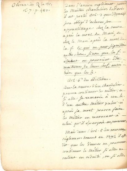 null Jean-Jacques ROUSSEAU (1712-1778). Manuscrit autographe ; 1 page et quart in-4...