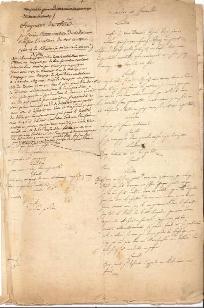 null Michel Jean SEDAINE (1719-1797) poète, auteur dramatique et librettiste. Manuscrit...