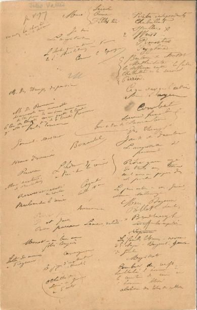 null Jules VALLÈS (1832-1885). Manuscrit autographe, [1872] ; 1 page in-4.
 Notes...