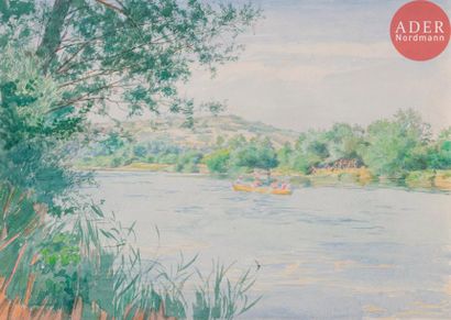 null Paul GRÉGOIRE (1915-1988)Paysages et paysages animés4 aquarelles.Non signées.26.5...