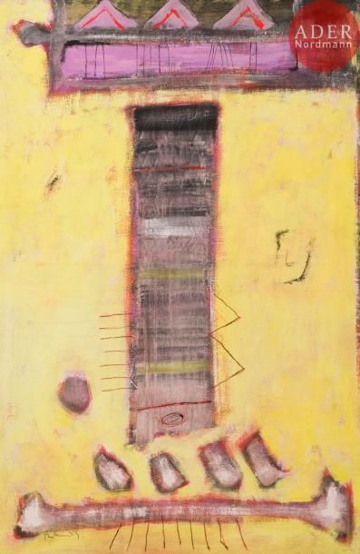null Martin BRADLEY [anglais] (né en 1931)Image jaune, 1955Huile sur toile.Signée...