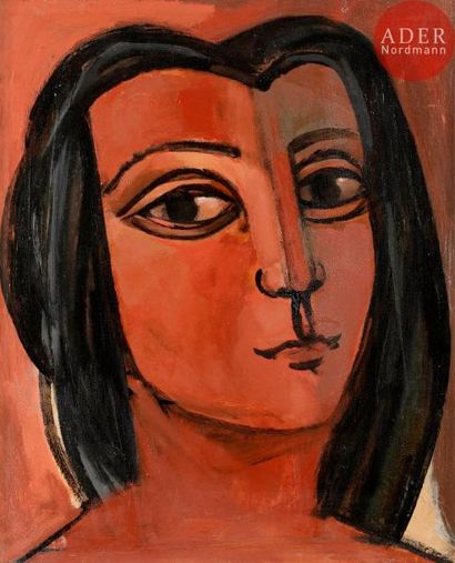 Georges-Henri PESCADÈRE (1915-2003) 
Femme brune, 1978
Huile sur panneau.
Monogrammée...