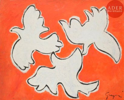 null Gino GREGORI (1906-1973)
Colombes
Huile sur toile.
Signée en bas à droite.
65...