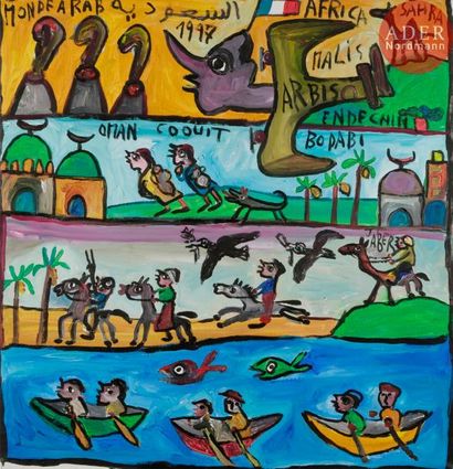 null JABER (né en 1938)
Africa, 1997
Acrylique sur toile.
Signée et datée.
96 x 92...