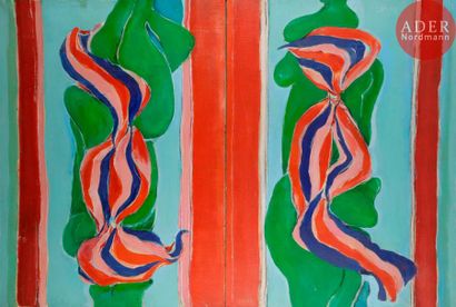 null Raymond MOISSET (1906-1994)
Composition diptyque, 1974
Huile sur toile.
Signée...