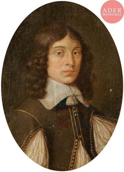 null école FRANçAISE vers 1660
Portrait d’homme en buste dans une bordure peintre
Portrait...