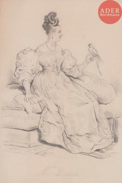 null ÉCOLE FRANCAISE du XIXe siècle 
d’après Achille DEVERIA (1800-1857)
Portrait...