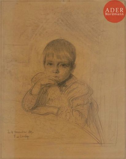 null F DE LAUNAY
Portrait d’enfant, 1890
Mine de plomb
Signé et daté en bas à gauche
27...