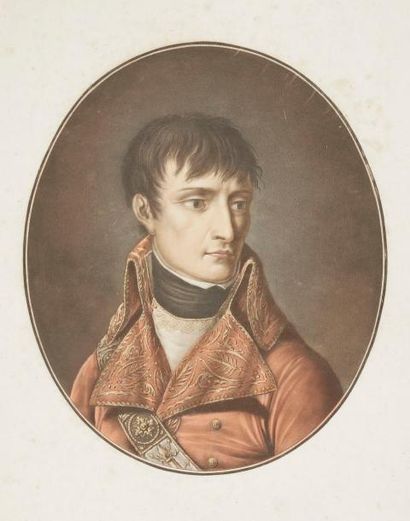 null école française du XIXe siècle 
Le Premier Consul Bonaparte 
Eau-forte en couleurs...
