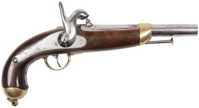 null Pistolet d’arçon modèle d’essai 1842
Canon rond à pans au tonnerre. 
Platine...