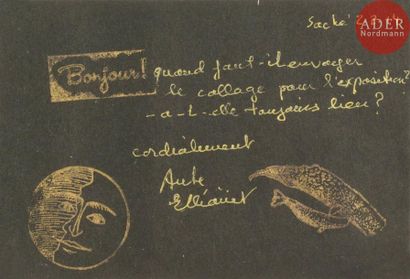 null Aube ELLEOUET-BRETON (née en 1935)
Composition éclipse
Collage sur enveloppe.
Adressée.
Joint:...