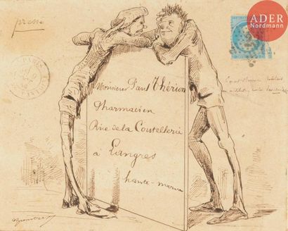 null Albert HUMBERT (1835-1886)
Scènes satyriques
3 enveloppes dessinées à l'encre...