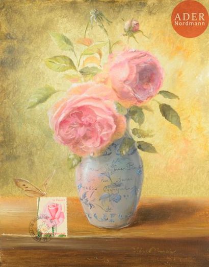 Irène IVANCIC (née en 1966) vase de roses...