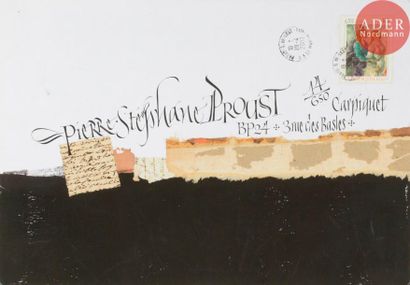 null Laurent PFLUGHAUPT (né en 1964)
Calligraphies
Encre et collage sur 2 enveloppes...