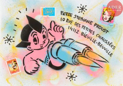 SPEEDY GRAPHITO (né en 1961) Astroboy pochoir...