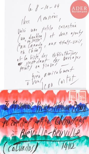 null Jean CORTOT (né en 1925)
Composition rouge bleue verte
Aquarelle sur enveloppe.
Adressée,...