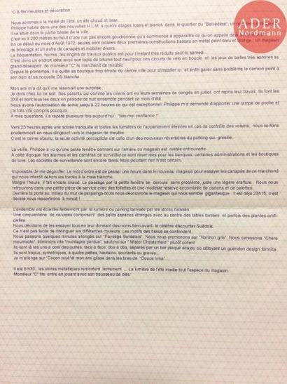 null Jean-Jacques DUMONT (né en 1956)
Canapés, hommage à Manet
Encre bleue sur enveloppe...