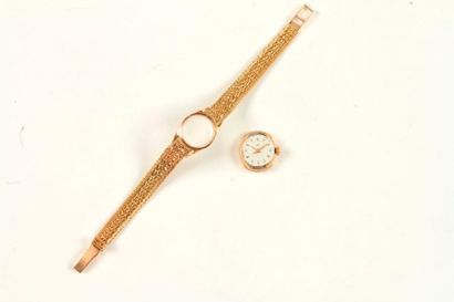 null LIP. Montre de dame en or 18K (750 ‰), cadran rond, bracelet ruban souple en...