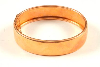null Bracelet jonc plat en or rose 18K (750 ‰). Dimensions : 18,5 x 1,5 cm environ....