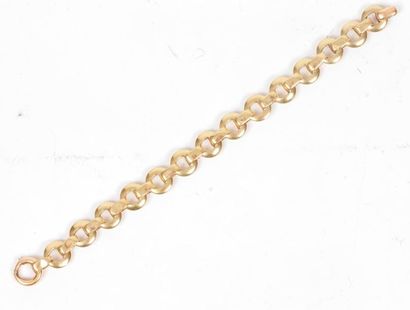 null Bracelet en or 18K (750 ‰) articulé d'anneaux et barettes plats. 
Poids : 26,2...