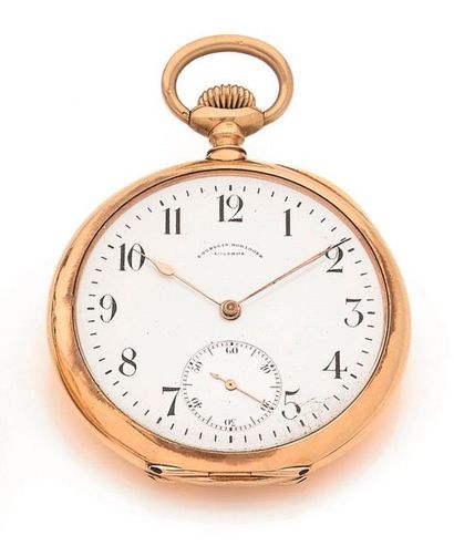 null E. GüBELIN Horloger Lucerne N°122485. Montre de poche en or 14K (585‰), cadran...
