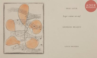 null [BRAQUE (Georges)] - SATIE (Erik).
Léger comme un œuf.
[Paris] : Louis Broder,...