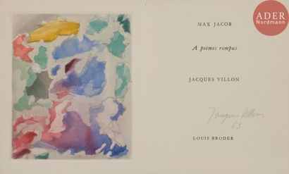 null [VILLON (Jacques)] - JACOB (Max).
A poèmes rompus.
[Paris] : Louis Broder, [1960]....