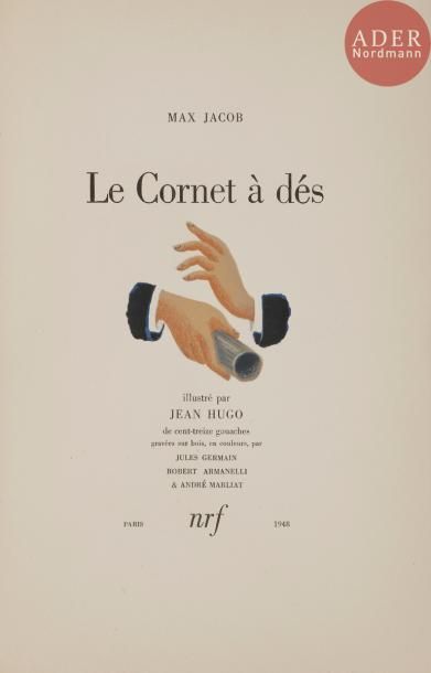 null [HUGO (Jean)] - JACOB (Max).
Le Cornet à dés.
Paris : NRF, 1948. — In-8, 258 x 166 :...