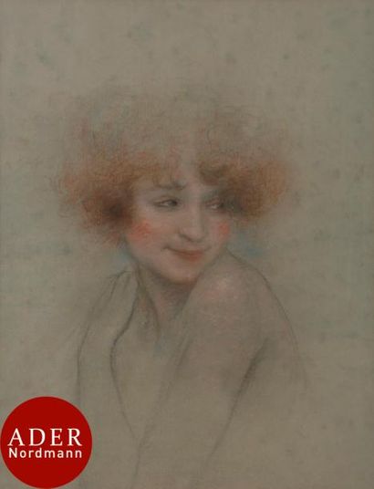 null Lucien LÉVY-DHURMER (1865-1953)
Portrait de jeune fille
Pastel.
Non signé.
55...