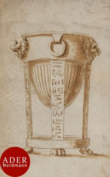 null ÉCOLE FRANÇAISE du XVIIIe siècle
Ensemble de 13 dessins d’après des vases antiques...