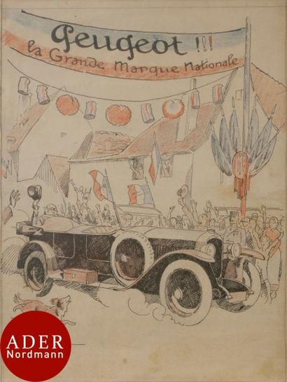 null Auguste ROUBILLE (1872-1955)
Peugeot !!! La Grande Marque Nationale
Encre et...