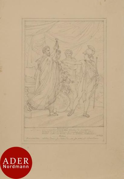 null Attribué au baron GÉRARD (Rome 1770-Paris 1837)
Un lot de 3 dessins pour la...