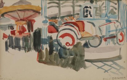 null François DESNOYER (1894-1972)
Fête du Trône
Aquarelle.
Signée en bas à droite.
Titrée...