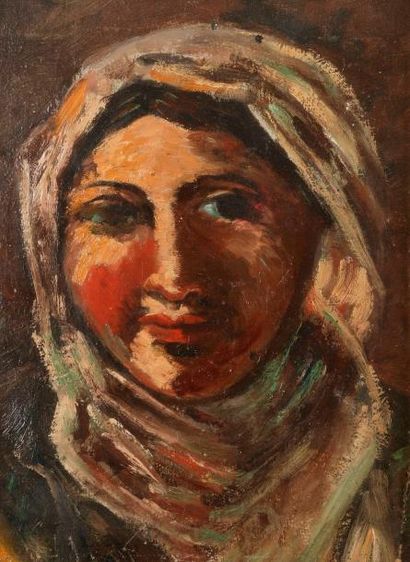 null Maurice LOUTREUIL (1885-1925)
Femme de Tunis au foulard blanc
Huile sur carton.
Non...