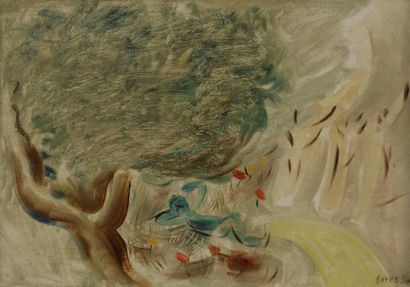 null Francisco BORES (1898-1972)
Le Repos sous les arbres, 1930
Huile sur toile.
Signée...